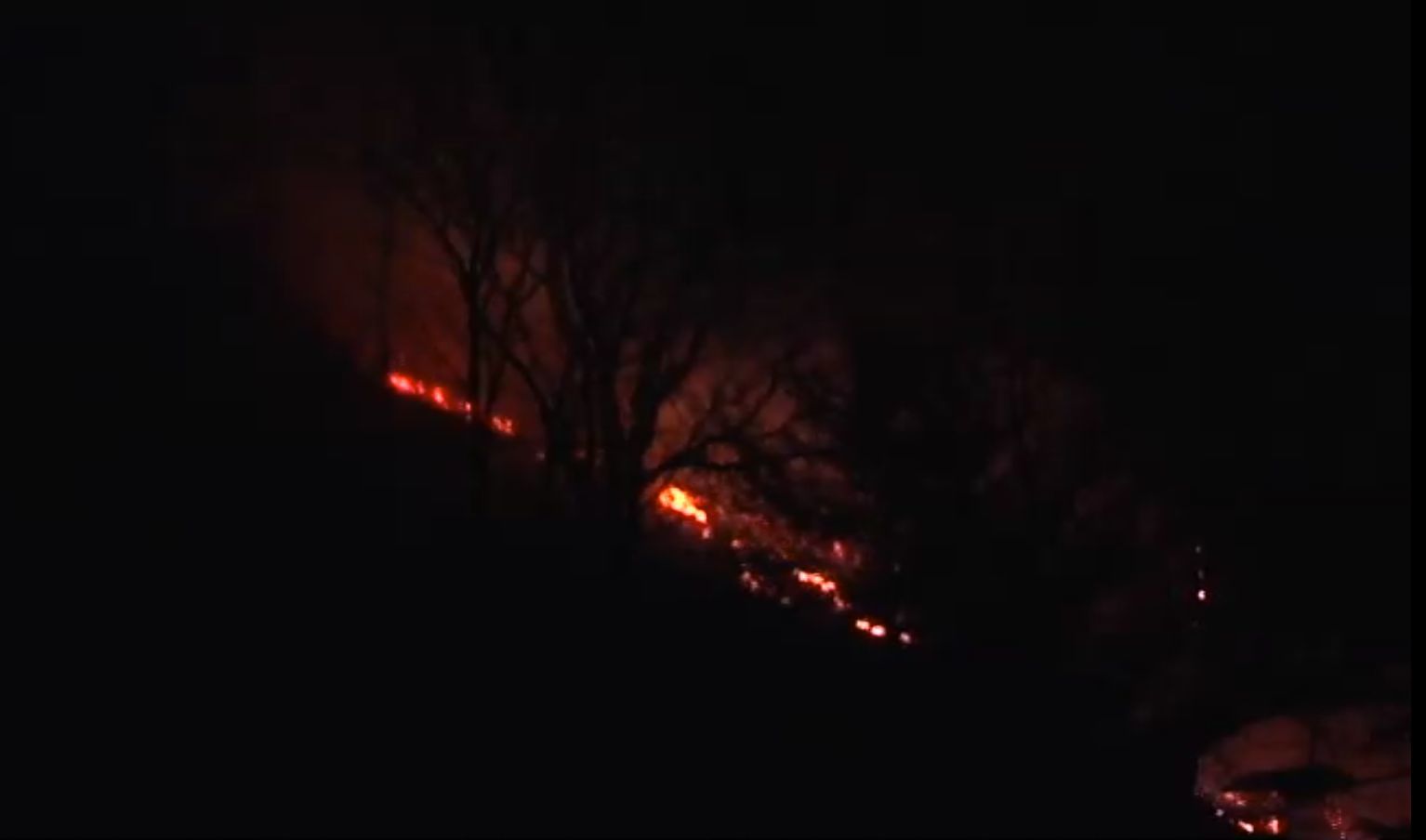 Night fire at Worthington State Forest